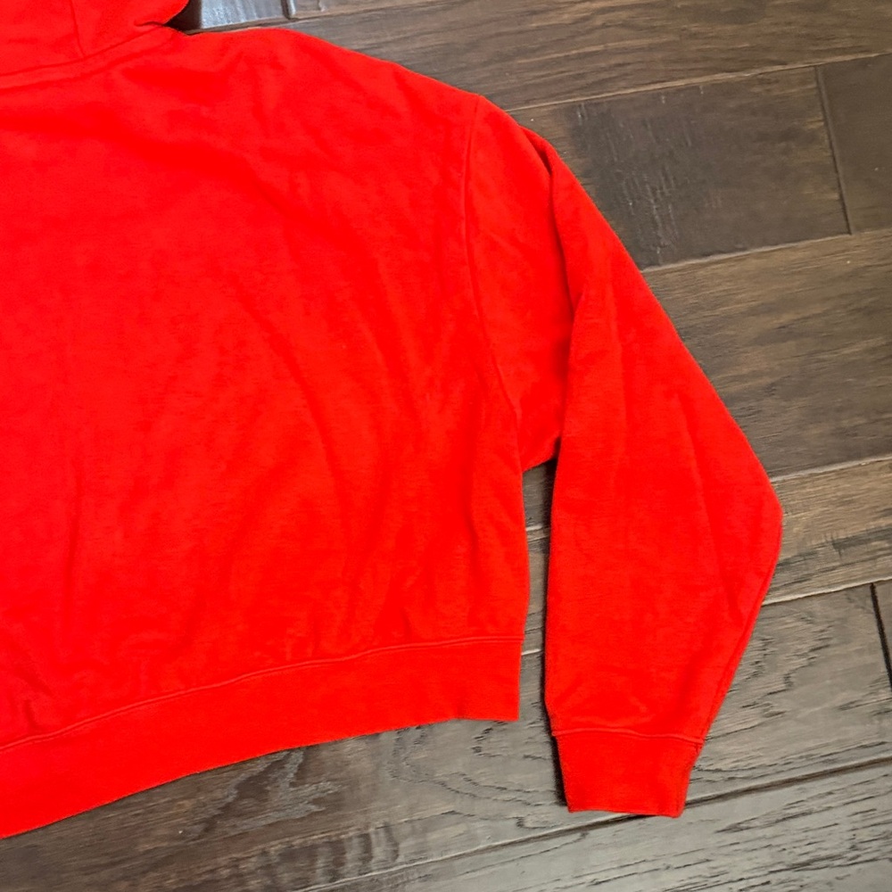 Nike Red Cropped Hoodie with White Swoosh - Picture 8 of 10